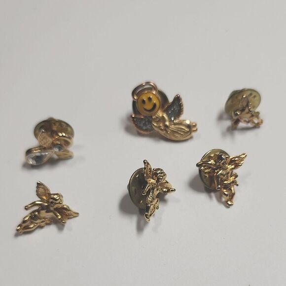 Gold Angel Pin Lot Of 6 - Picture 1 of 3